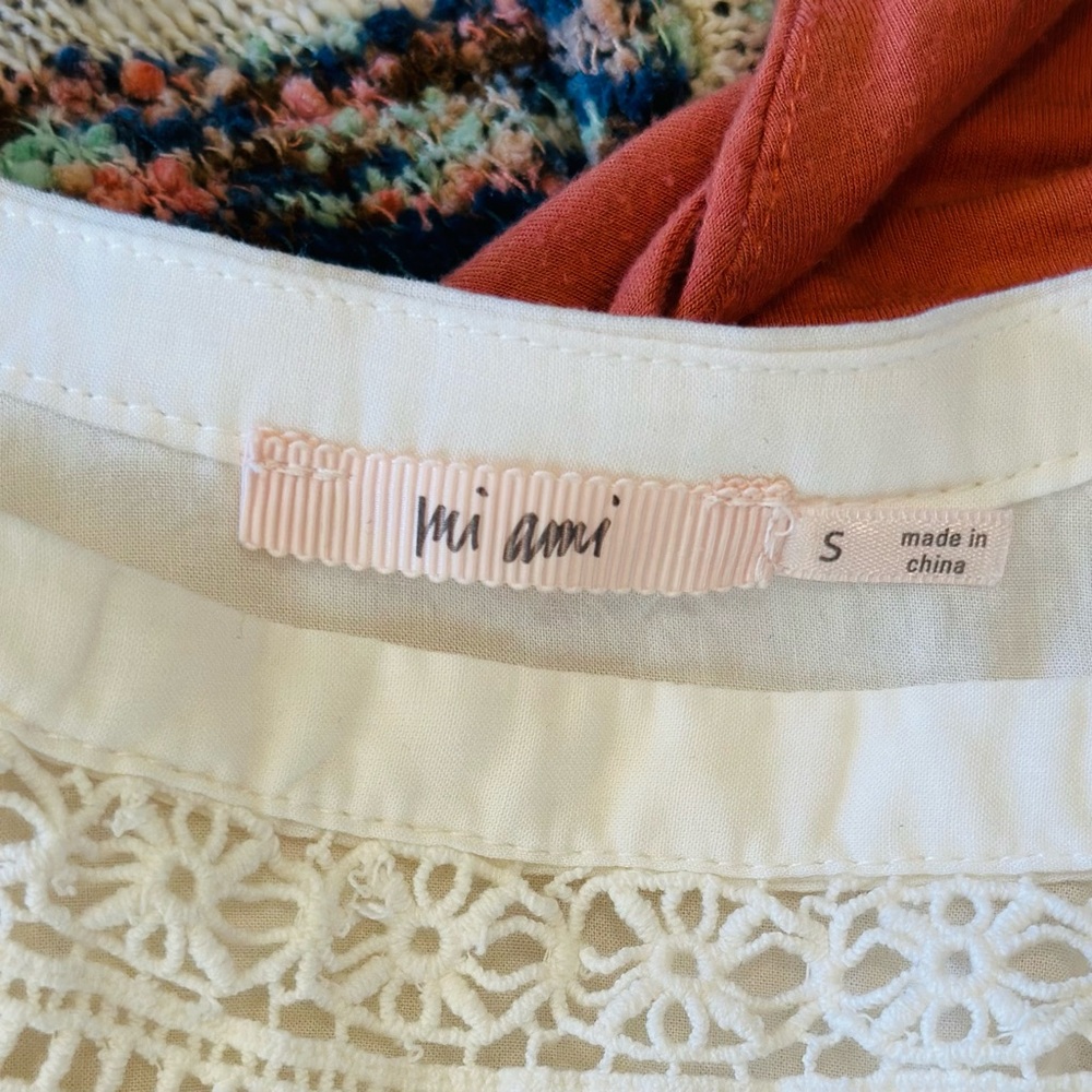 miami White Cropped Layered Blouse - Small, New (Never Worn) - Picture 3 of 3